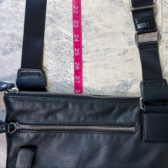 MARGOT BLACK LEATHER MOTO STYLE CROSSBODY PURSE - Picture 12 of 13